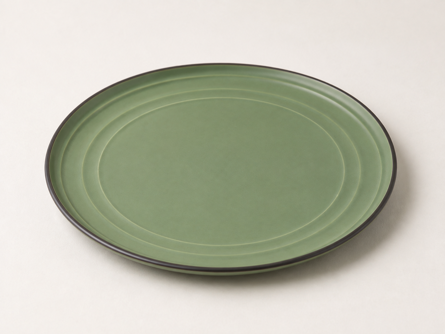 Juego de 4 platos cerámica 24 cm verde mate - Image 3