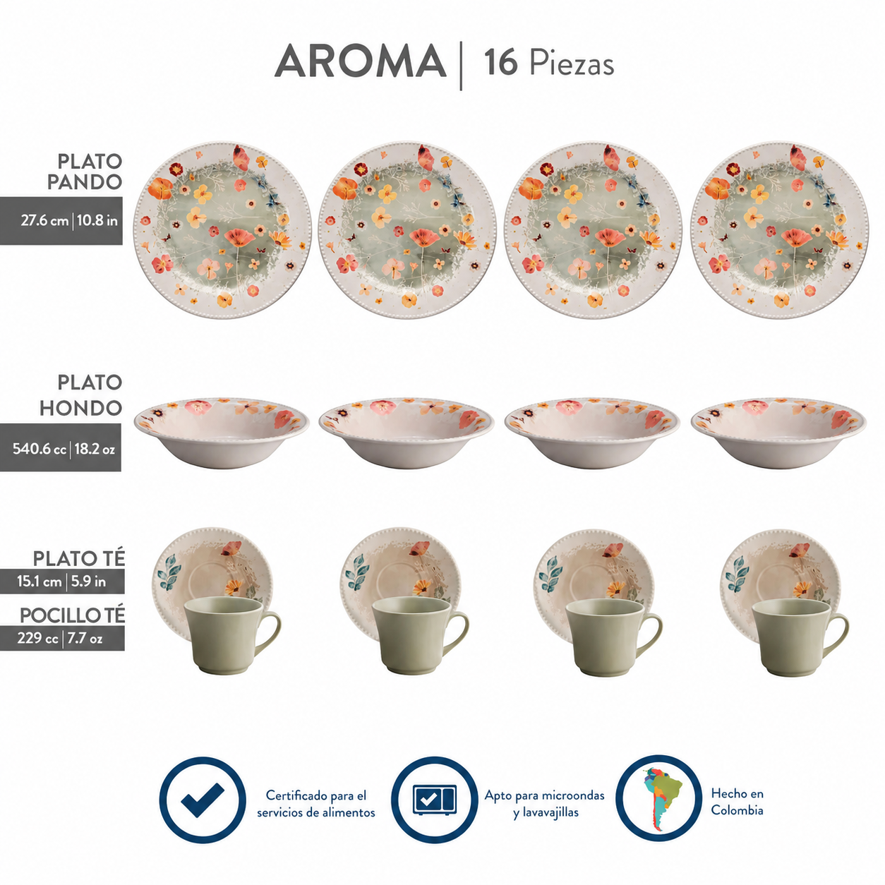 Juego de vajilla 16 piezas Aroma Corona - Image 6